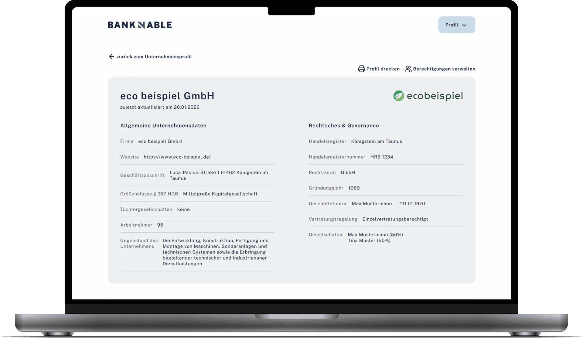 Zentrales Profil